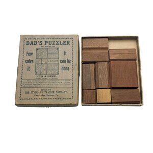 Vintage Dads Puzzler Wood Puzzle Game The Standard Trailer Company Hayward 1920s